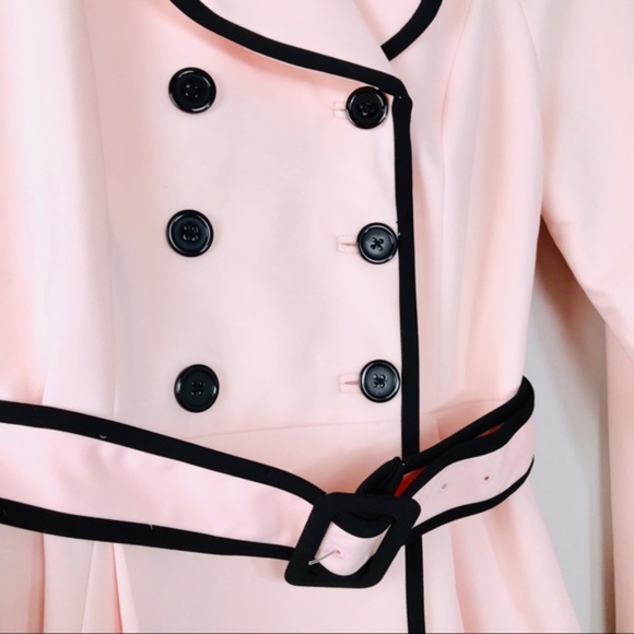 ELLE Trench Rain Coat Pink Women’s Lined Retro 16 - Picture 9 of 14